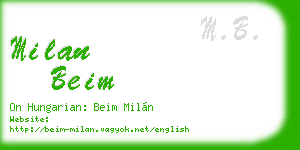 milan beim business card